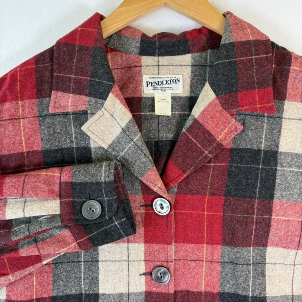 Pendleton Heritage Limited Edition 49er Wool Plaid Jacket Red Black 1X 2X